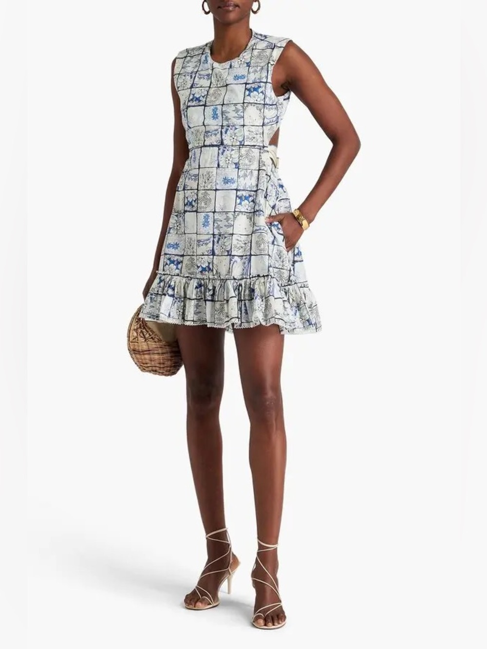 AGUA BY AGUA BENDITA
Sucre Porcelana cutout floral-print cotton mini dress